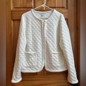 J. Crew Cream Quilted Cotton Jacket